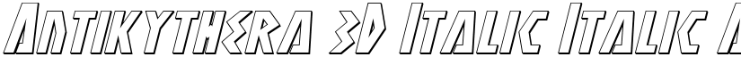 Antikythera 3D Italic Italic font