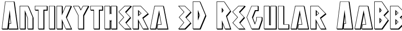 Antikythera 3D Regular font
