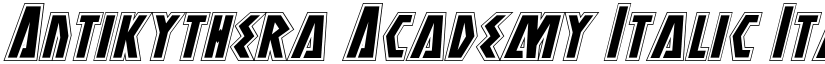 Antikythera Academy Italic Italic font
