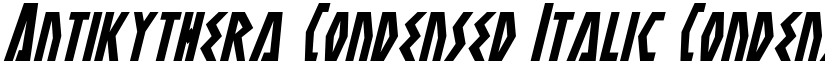 Antikythera Condensed Italic Condensed Italic font