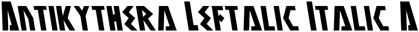 Antikythera Leftalic Italic font