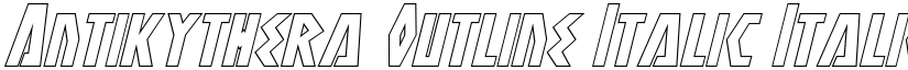Antikythera Outline Italic Italic font
