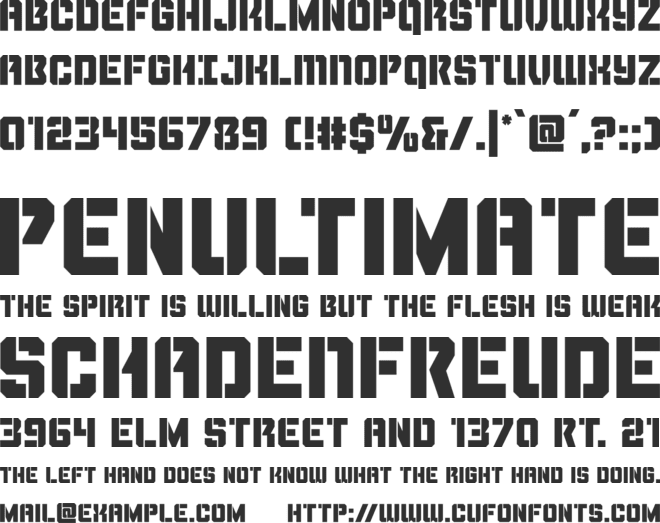 Thunder Trooper font preview