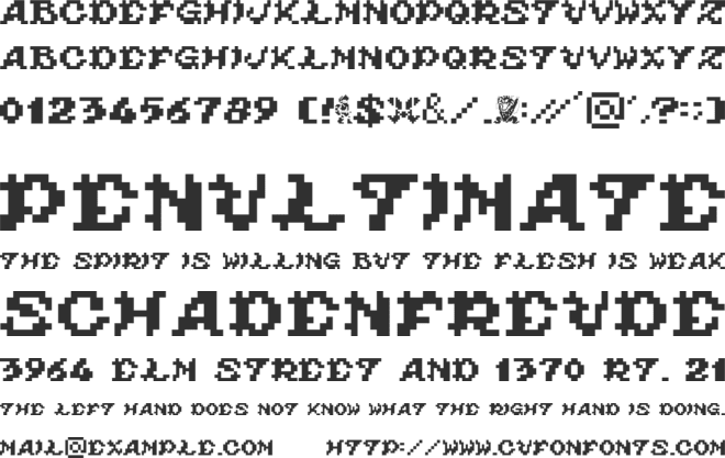 Ghouls Ghosts and Goblins font preview