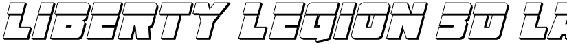 Liberty Legion 3D Laser Italic Italic font