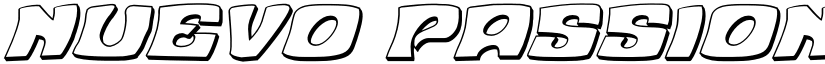 Nuevo Passion 3D Italic Italic font