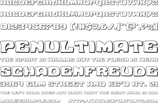 Nuevo Passion 3D font preview