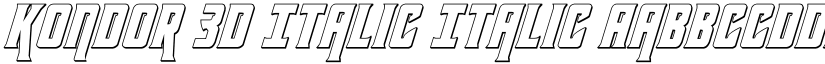 Kondor 3D Italic Italic font