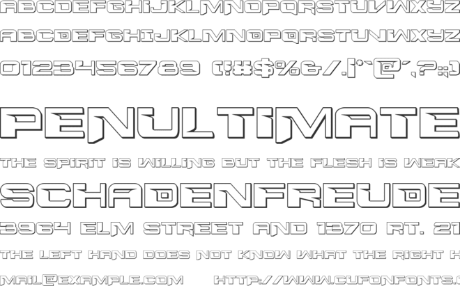 Interdiction 3D font preview