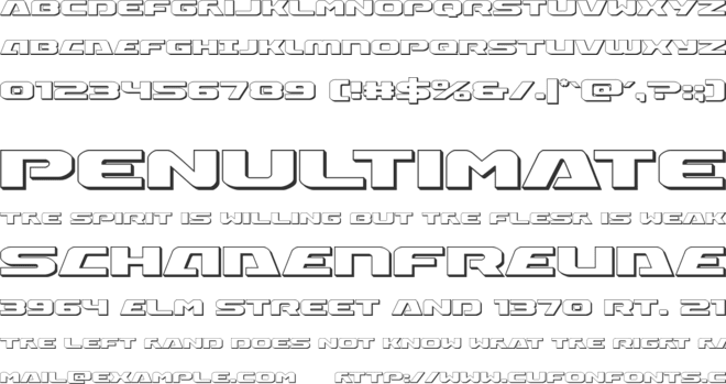 Iapetus 3D font preview
