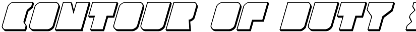 Contour of Duty 3D Italic Italic font