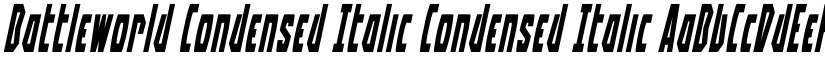 Battleworld Condensed Italic Condensed Italic font