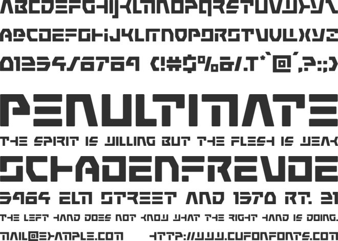 Command Override font preview