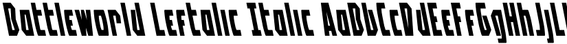 Battleworld Leftalic Italic font
