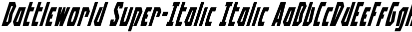 Battleworld Super-Italic Italic font