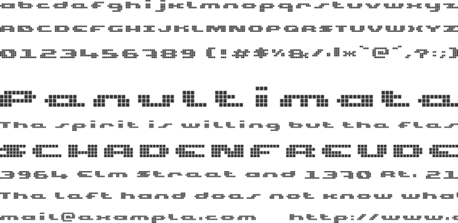 UP Tiny LCD Four 8 font preview