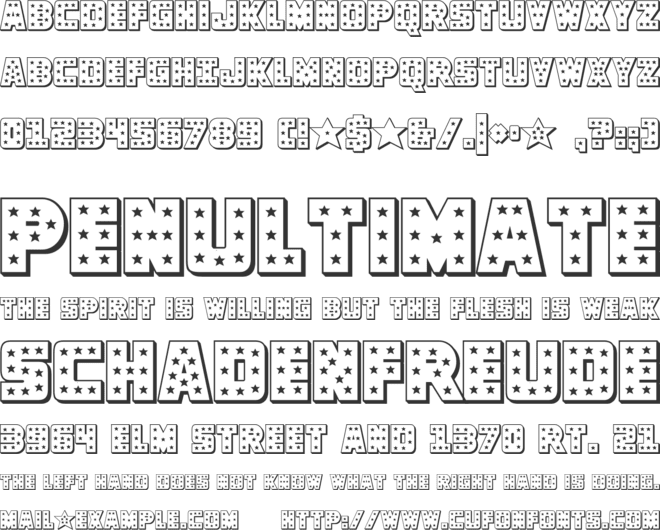 Knievel 3D font preview