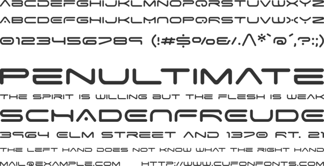 Space Age font preview