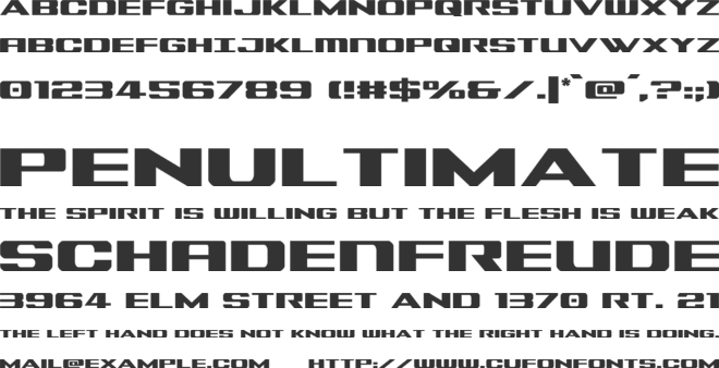 Tigershark font preview