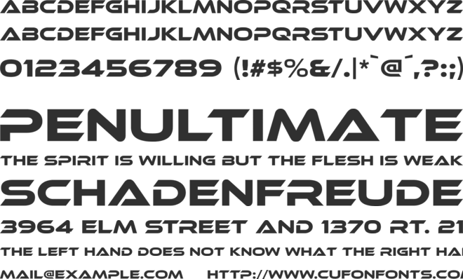 Ethnocentric font preview