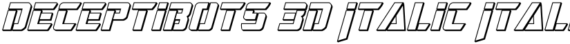 Deceptibots 3D Italic Italic font
