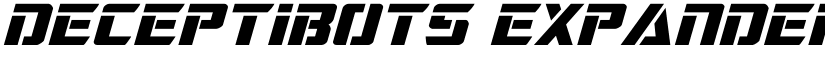 Deceptibots Expanded Italic Expanded Italic font