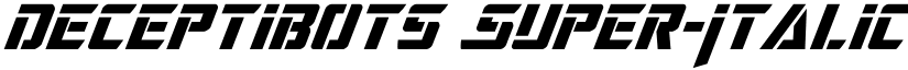 Deceptibots Super-Italic Italic font