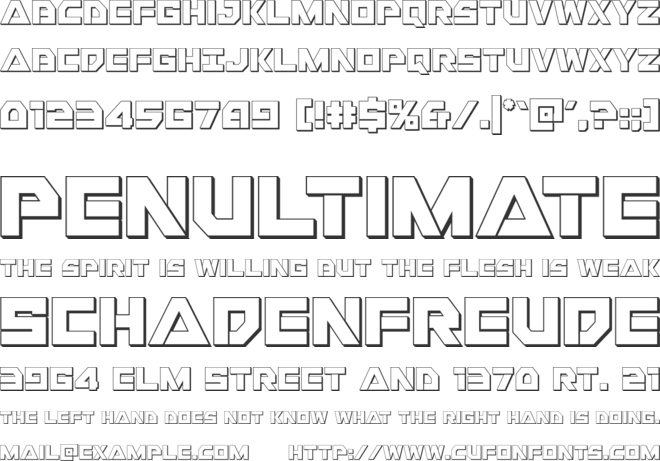 Liberty Island 3D font preview