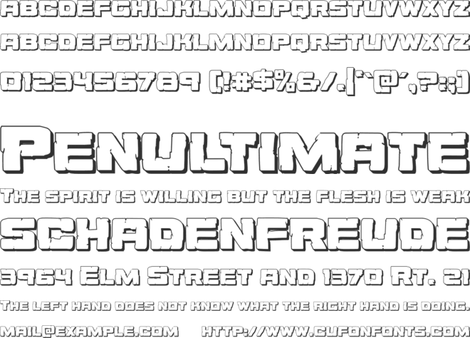 Ore Crusher 3D font preview