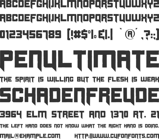 Origicide font preview