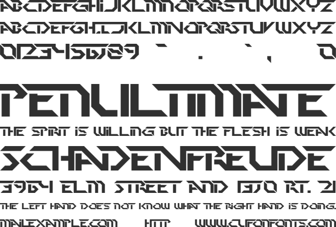 Perfect Dark font preview