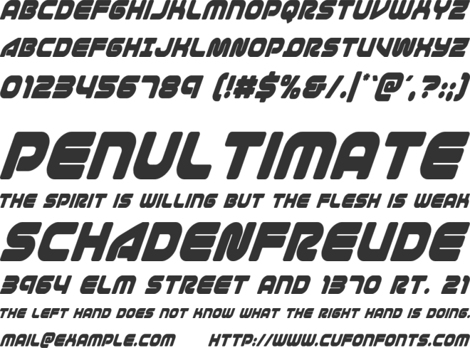 1st Enterprises Cond SuperItal font preview