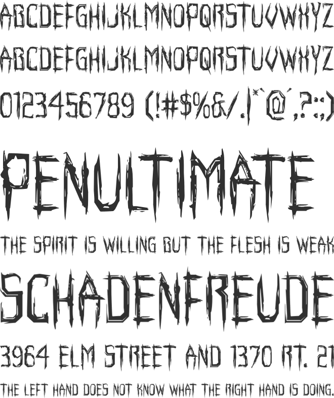 Horroroid font preview