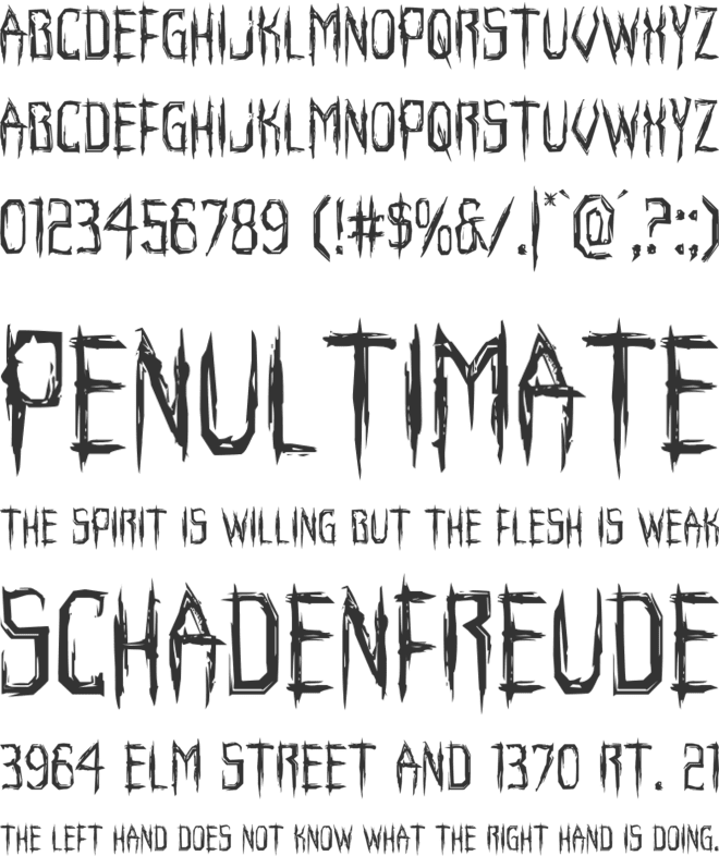 Horroroid font preview