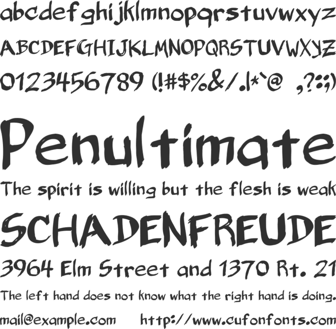 Belligerent Madness font preview