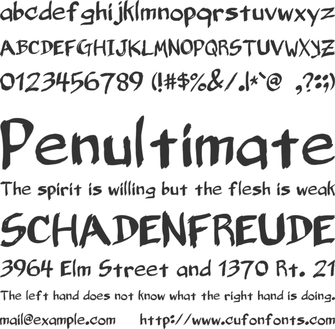 Belligerent Madness font preview