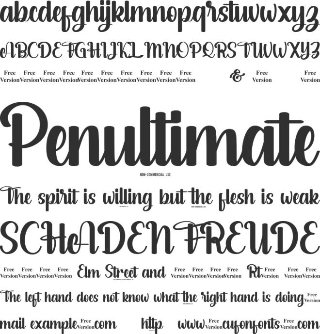 salsabella Personal Use Only font preview