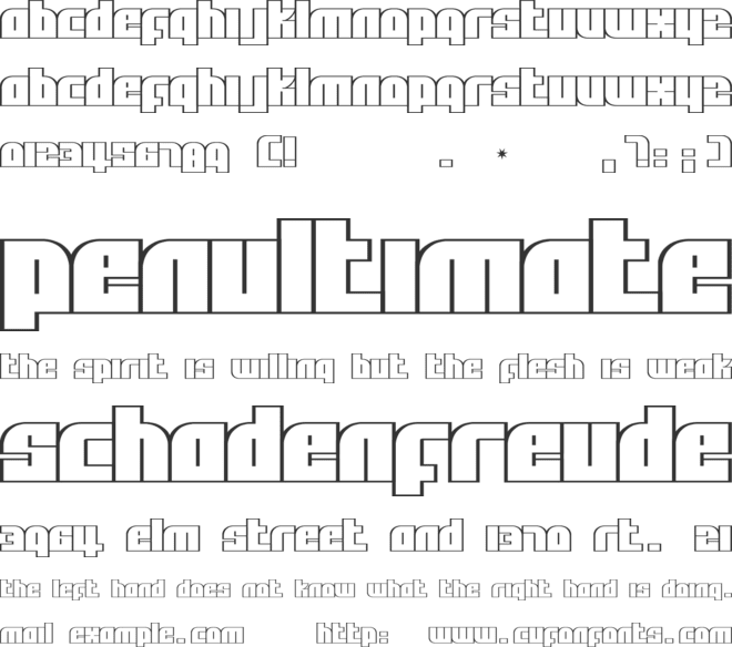Alpha Flight font preview