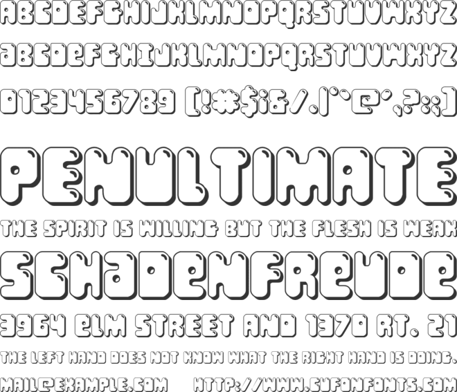 Bubble Butt Academy font preview