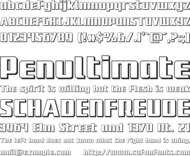 Subadai Baan 3D font preview