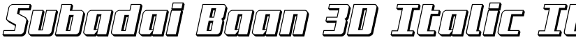 Subadai Baan 3D Italic Italic font