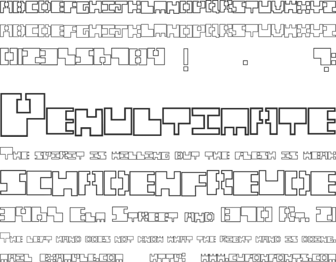 Chunk Outline font preview