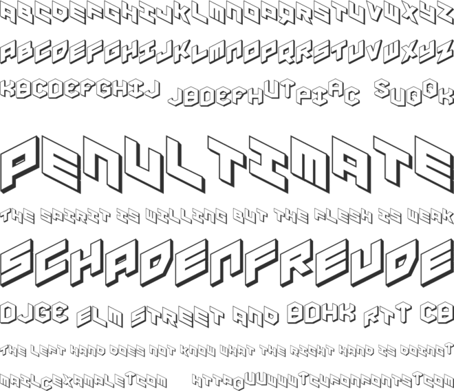 YAY USA 3D font preview