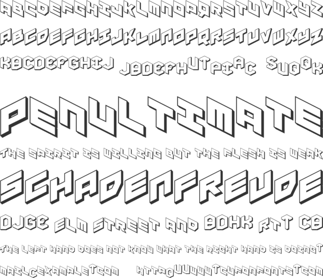 YAY USA 3D font preview