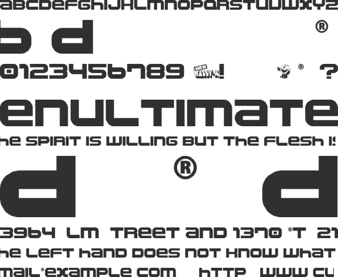 Namco font preview