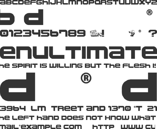 Namco font preview