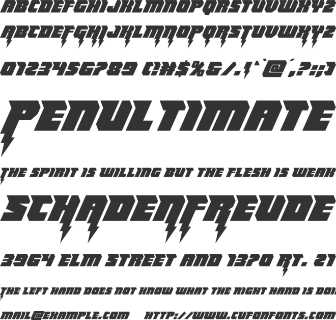 Thunder Titan font preview