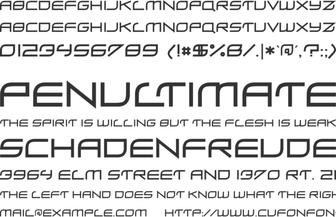 ZeroHour font preview