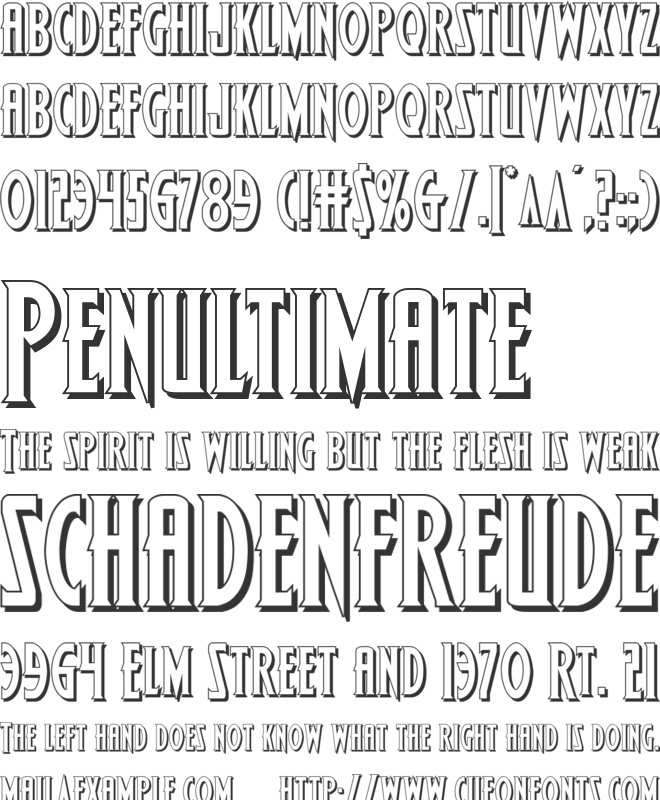 Wolf's Bane 3D font preview