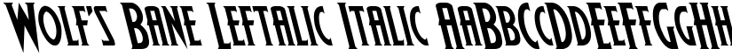 Wolf's Bane Leftalic Italic font